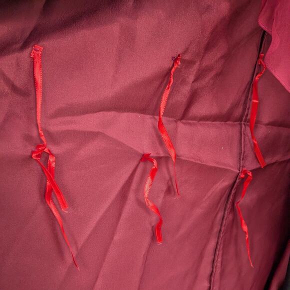 Scala Beaded Prom Dress Maxi Gown S Red Pink Silk Y2K Fairy Y2K Modest Gatsby - Picture 16 of 16